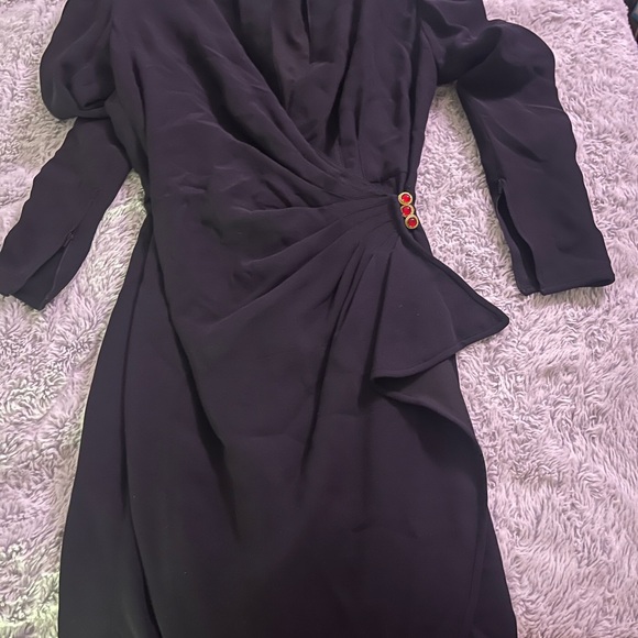 Vintage Black Dress with Red Accents - Picture 1 of 5